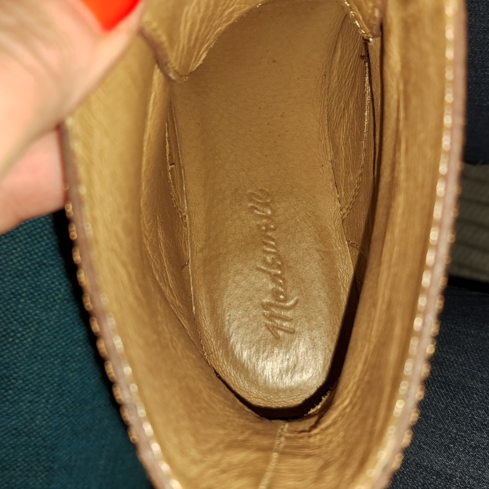 Madewell Tan Leather Lace-Up Kelly Boots. Size 8 - Picture 3 of 6